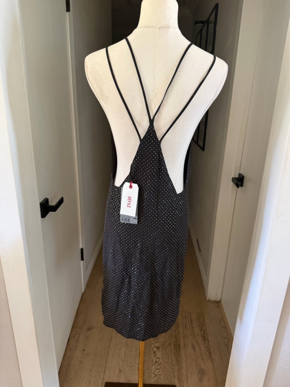 Zadig & Voltaire Rohana Diamanté Silk Black Mini Dress Sz M MSRP $858 NWT - Picture 5 of 9